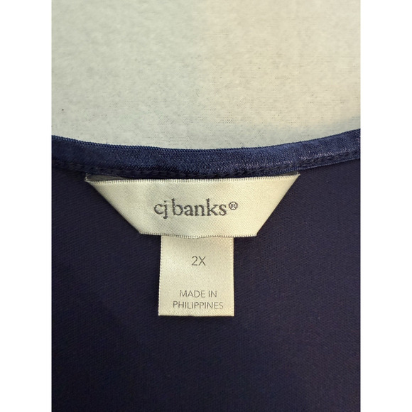 CJ Banks Blouse Size 2X Lace Overlay Eclectic Maximalist Artsy Unique Feminine - Picture 5 of 7